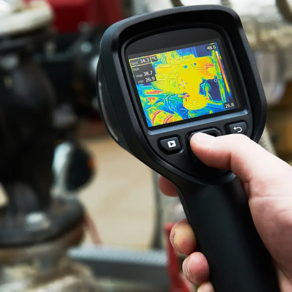 chinook plumbing plumber using thermal imaging tool to look for leaks