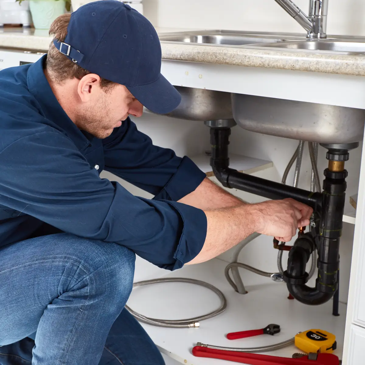 chinook plumbing plumber installing new kitchen plumbing