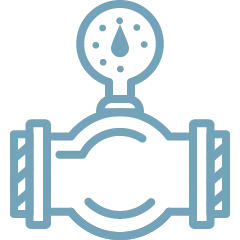 Backflow testing button with icon