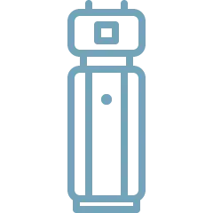 Heat pump water heaters button with icon